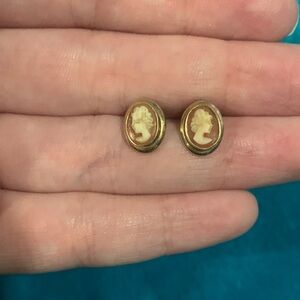 Vintage Cameo Stud Earrings